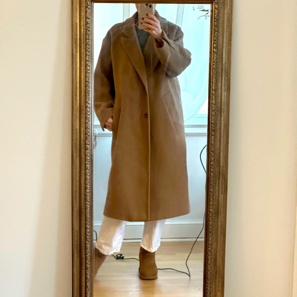 H&M Camel Maxi Coat Oversized